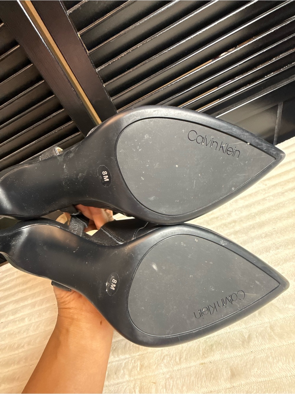 Calvin Klein Black Pointed Slingback Heels - Picture 7 of 8